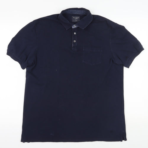 Hackett London Blue Slim Fit Polo Shirt Large