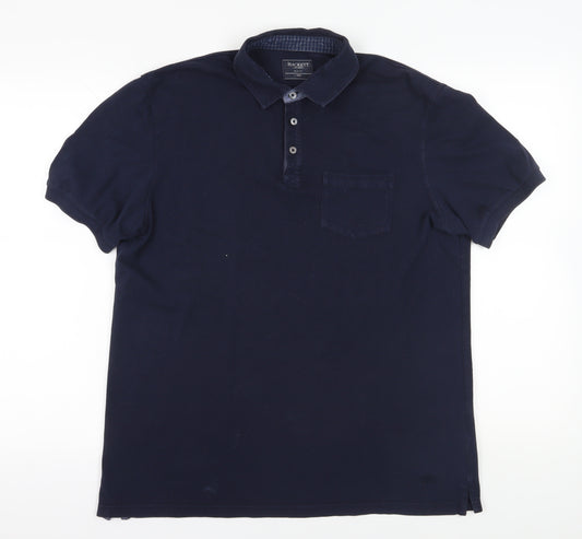 Hackett London Blue Slim Fit Polo Shirt Large