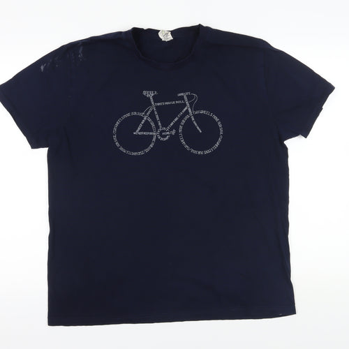 Greenbomb Blue XL Bicycle Graphic T-Shirt