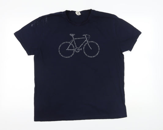 Greenbomb Blue XL Bicycle Graphic T-Shirt