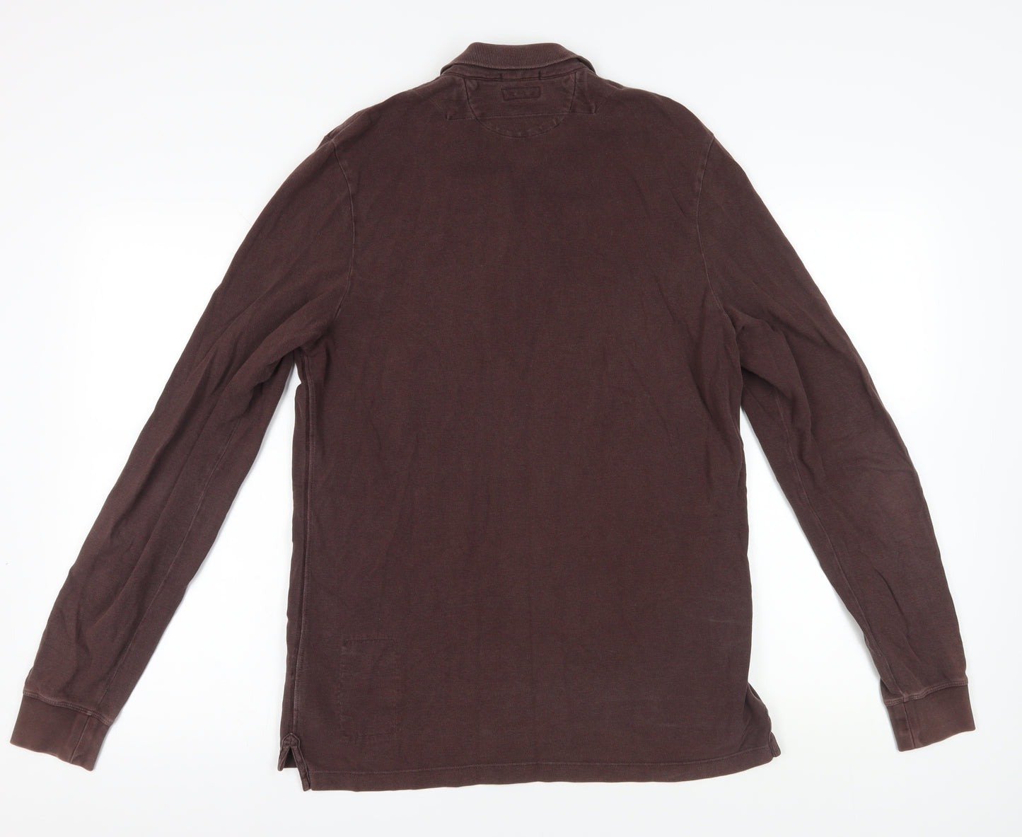 AllSaints Brown Long Sleeve Polo Shirt