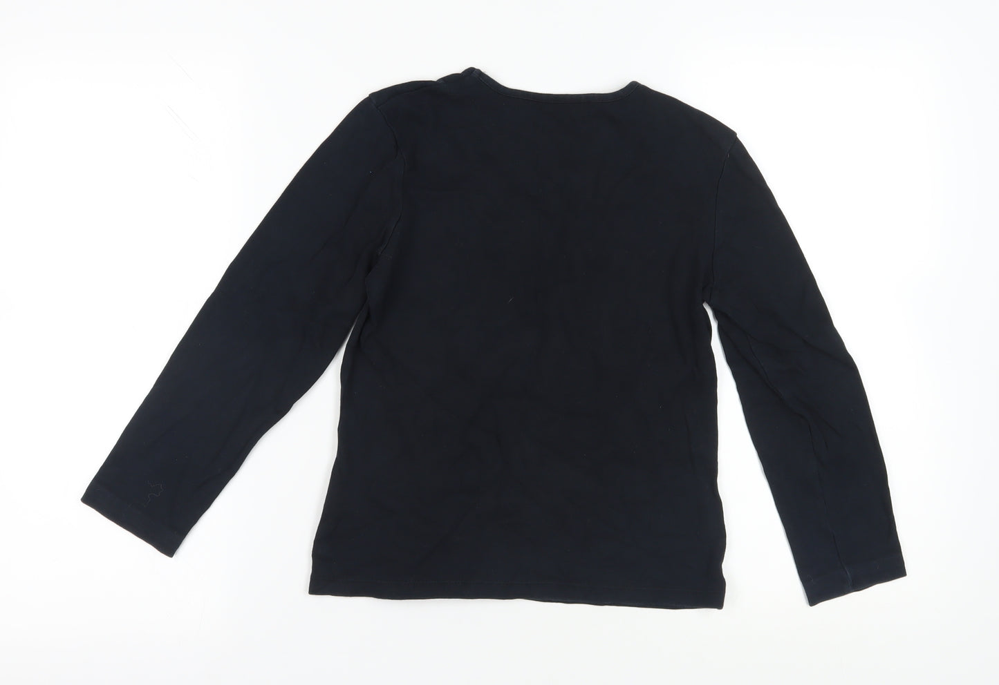 Casual Club Black Studded Long Sleeve T-Shirt, Size 12