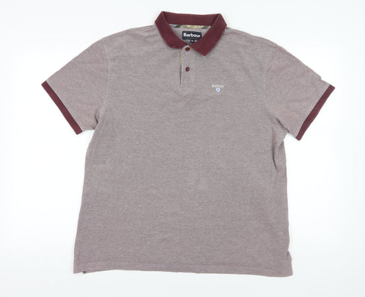 Barbour Red Men's 2XL Polo Shirt with Logo Accent