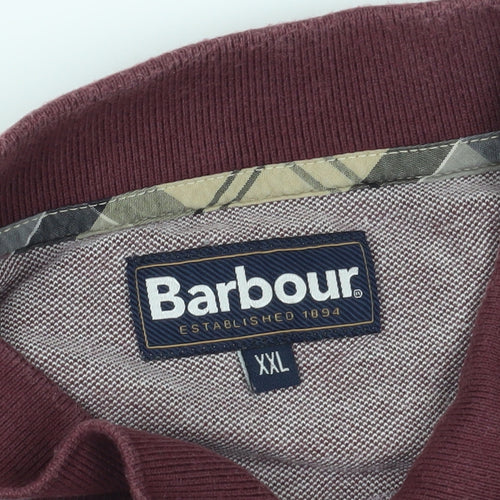 Barbour Red Men's 2XL Polo Shirt with Logo Accent