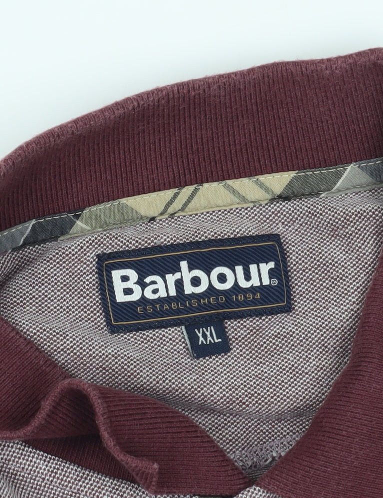 Barbour Red Men's 2XL Polo Shirt with Logo Accent