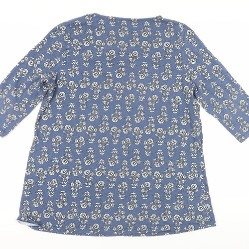 Autonomy Blue Floral 3/4 Sleeve Tunic M