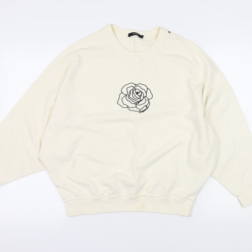 Diesel Ivory Cotton Crew Neck Sweatshirt