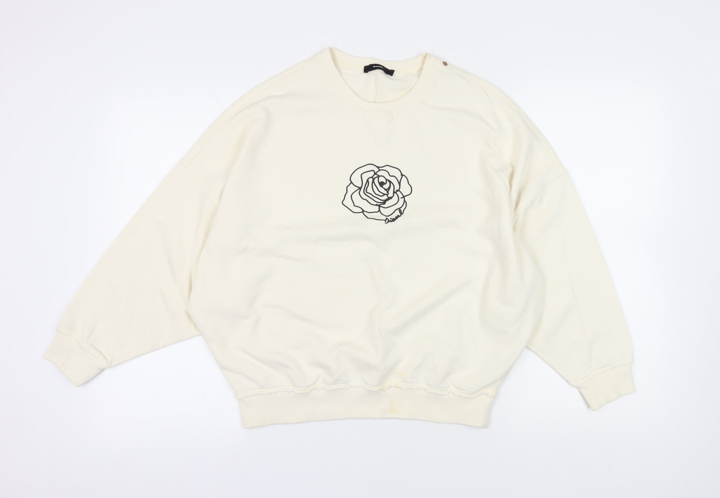 Diesel Ivory Cotton Crew Neck Sweatshirt