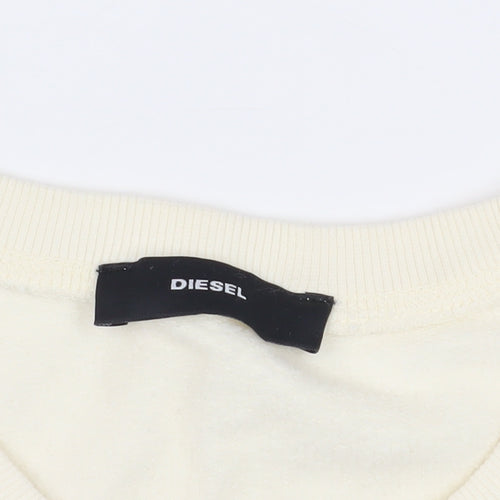 Diesel Ivory Cotton Crew Neck Sweatshirt