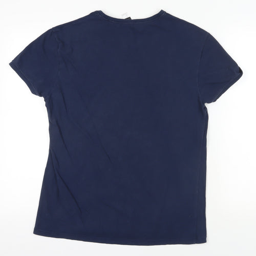 Just Cavalli Blue V-Neck T-Shirt, 3XL