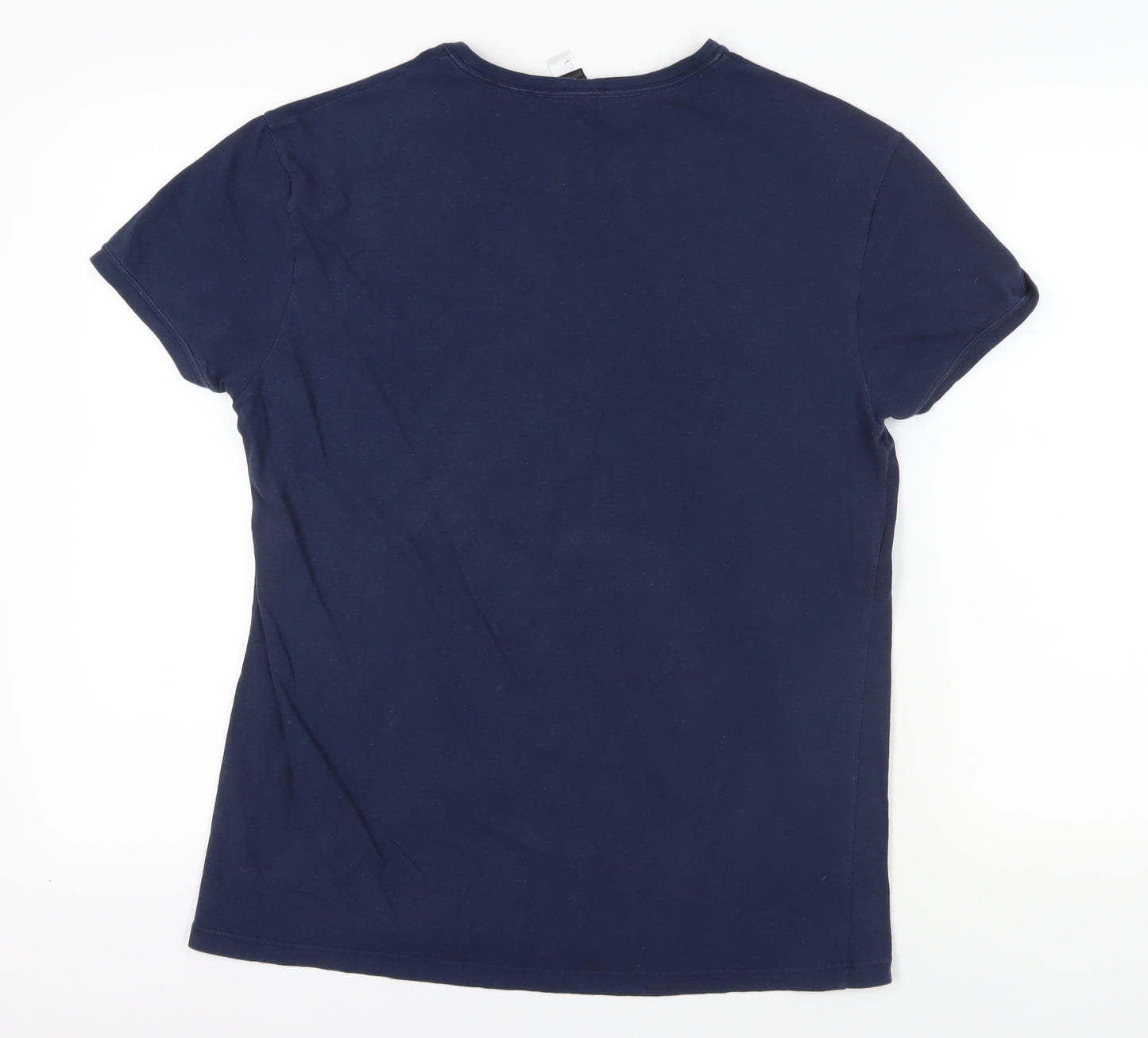 Just Cavalli Blue V-Neck T-Shirt, 3XL