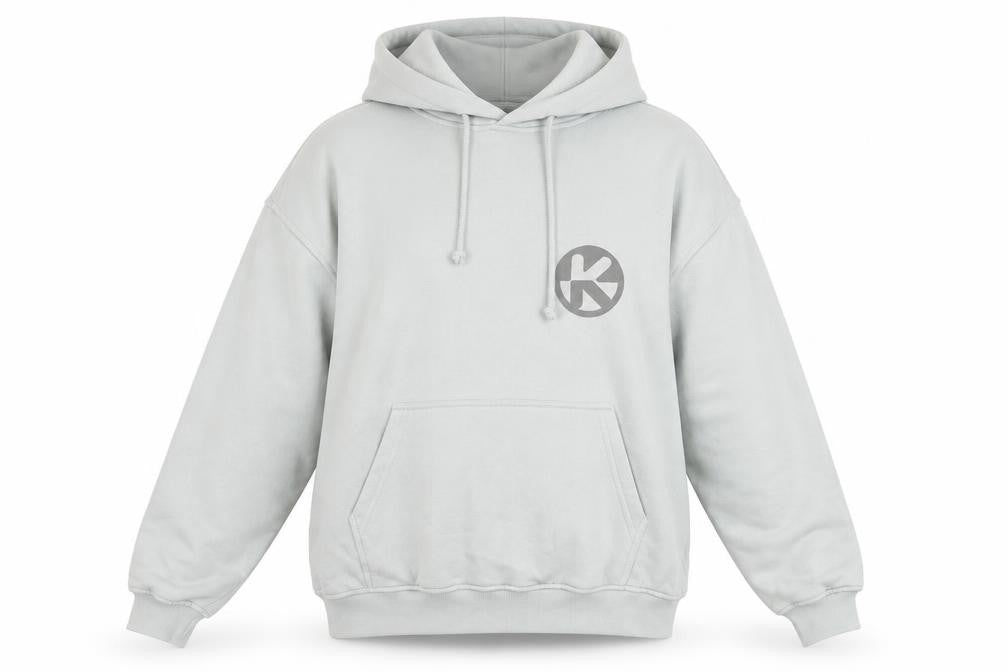 Front view of Kontor Grey Pullover Hoodie - L - unisex casual