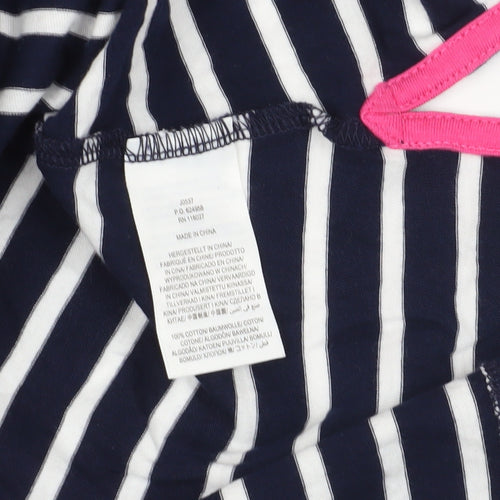 Boden Blue Striped Cotton Tee, Long Sleeve, UK Size 10