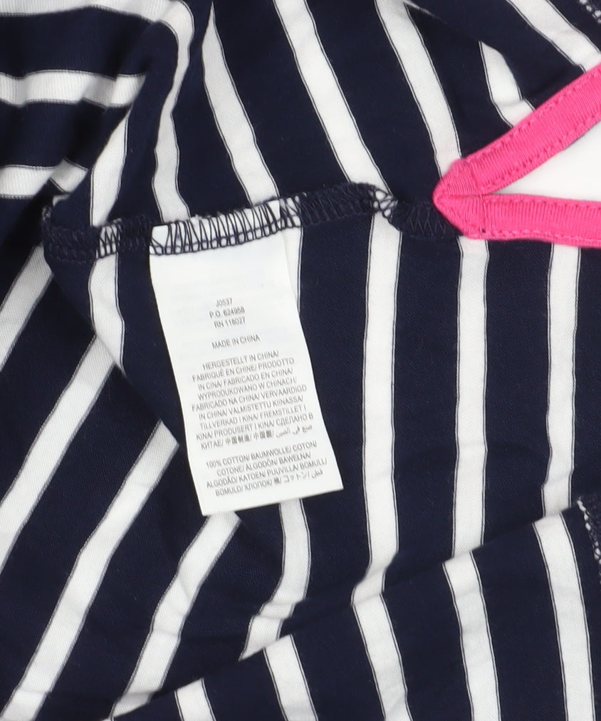 Boden Blue Striped Cotton Tee, Long Sleeve, UK Size 10