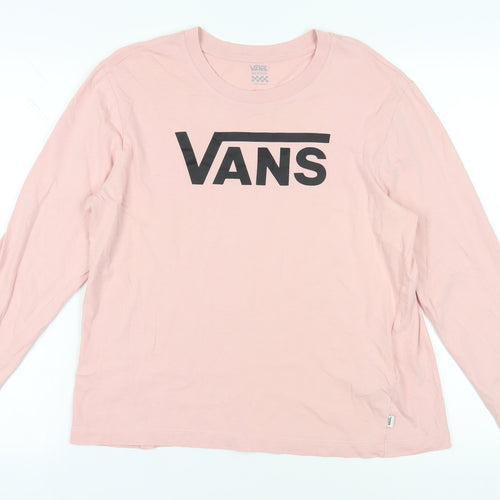 Vans Pink Long Sleeve T-Shirt, Medium