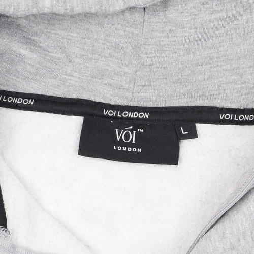 VOI Grey Hooded Pullover Hoodie - Size L