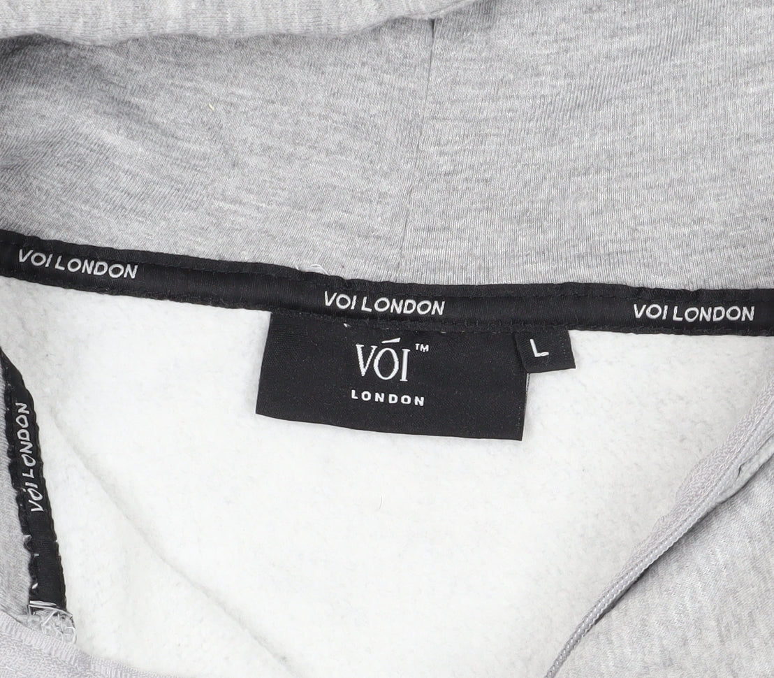 VOI Grey Hooded Pullover Hoodie - Size L