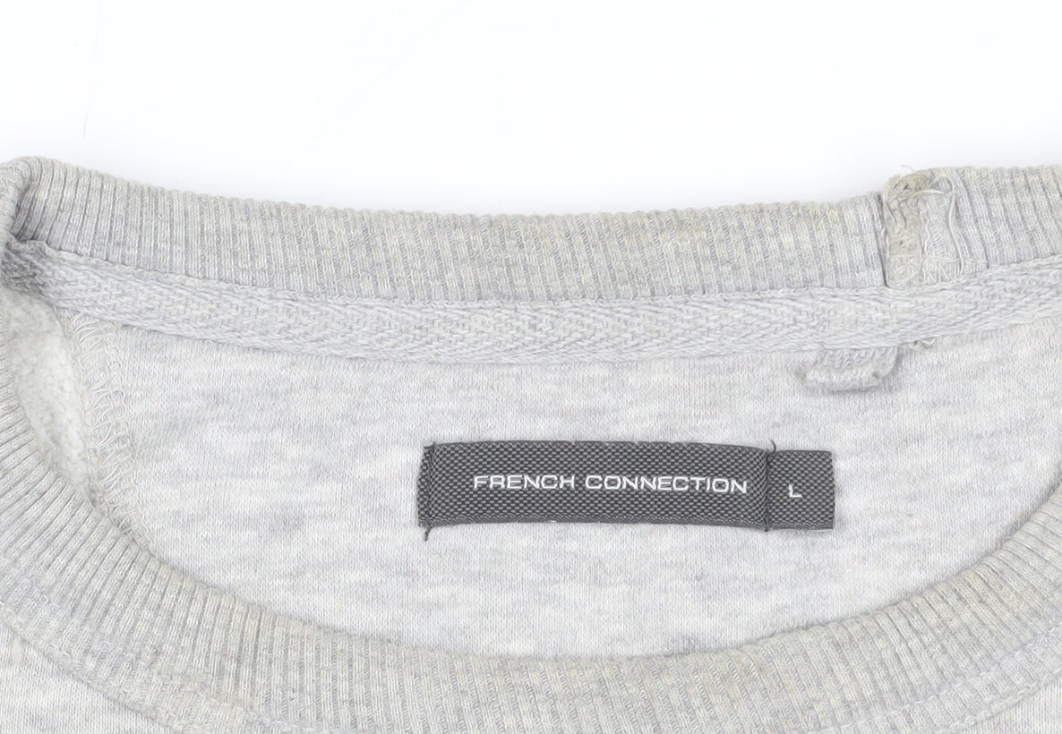 French Connection Grey Pullover Sweatshirt - Size L