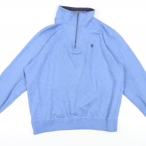 Crew Clothing Co Blue 1/2 Zip Sweatshirt - L