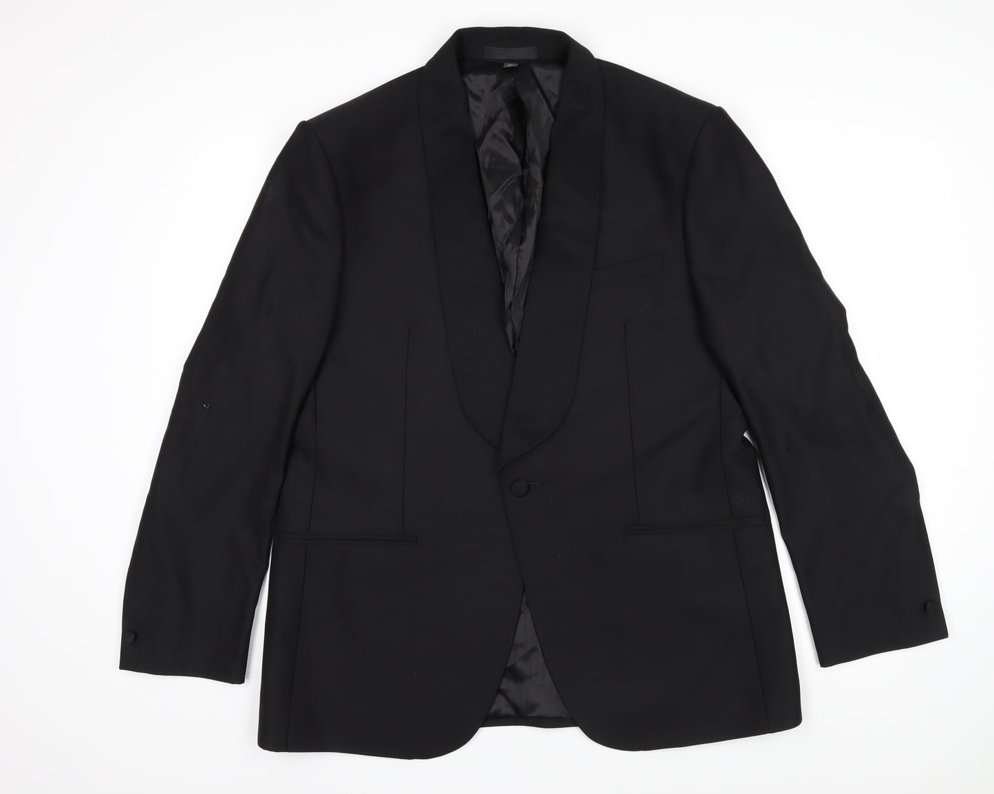 Marks and Spencer Mens Black Wool Jacket Blazer Size XL Regular