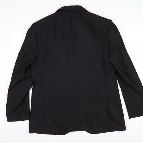 Marks and Spencer Mens Black Wool Jacket Blazer Size XL Regular