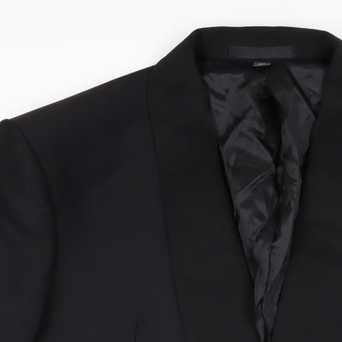 Marks and Spencer Mens Black Wool Jacket Blazer Size XL Regular