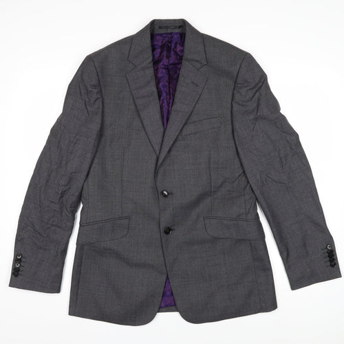 Duchamp Mens Grey Wool Jacket Blazer Size 38 Regular