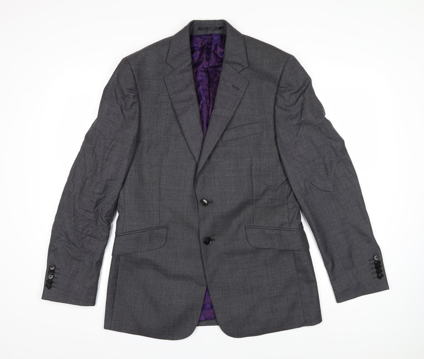 Duchamp Mens Grey Wool Jacket Blazer Size 38 Regular