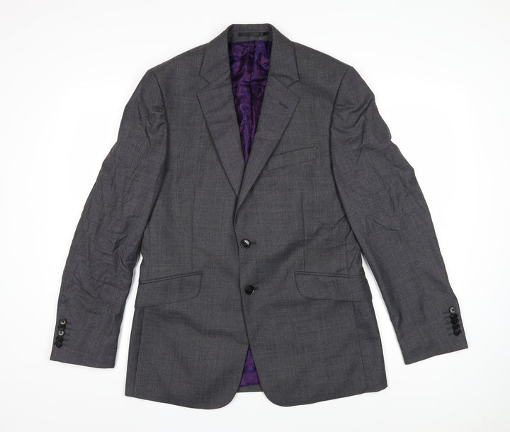 Duchamp Mens Grey Wool Jacket Blazer Size 38 Regular