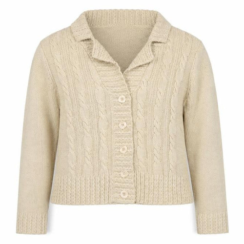 Damart Womens Beige Collared Acrylic Cardigan Jumper Size 14