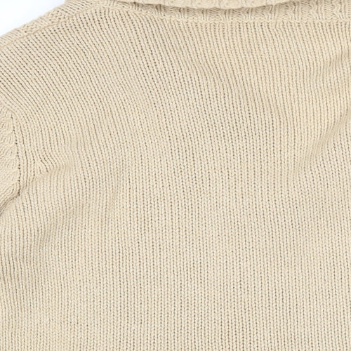 Damart Womens Beige Collared Acrylic Cardigan Jumper Size 14