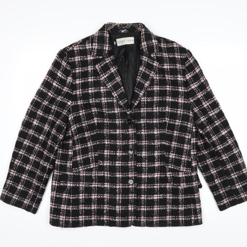 Marcona Womens Multicoloured Check Jacket Blazer Size 14 Button