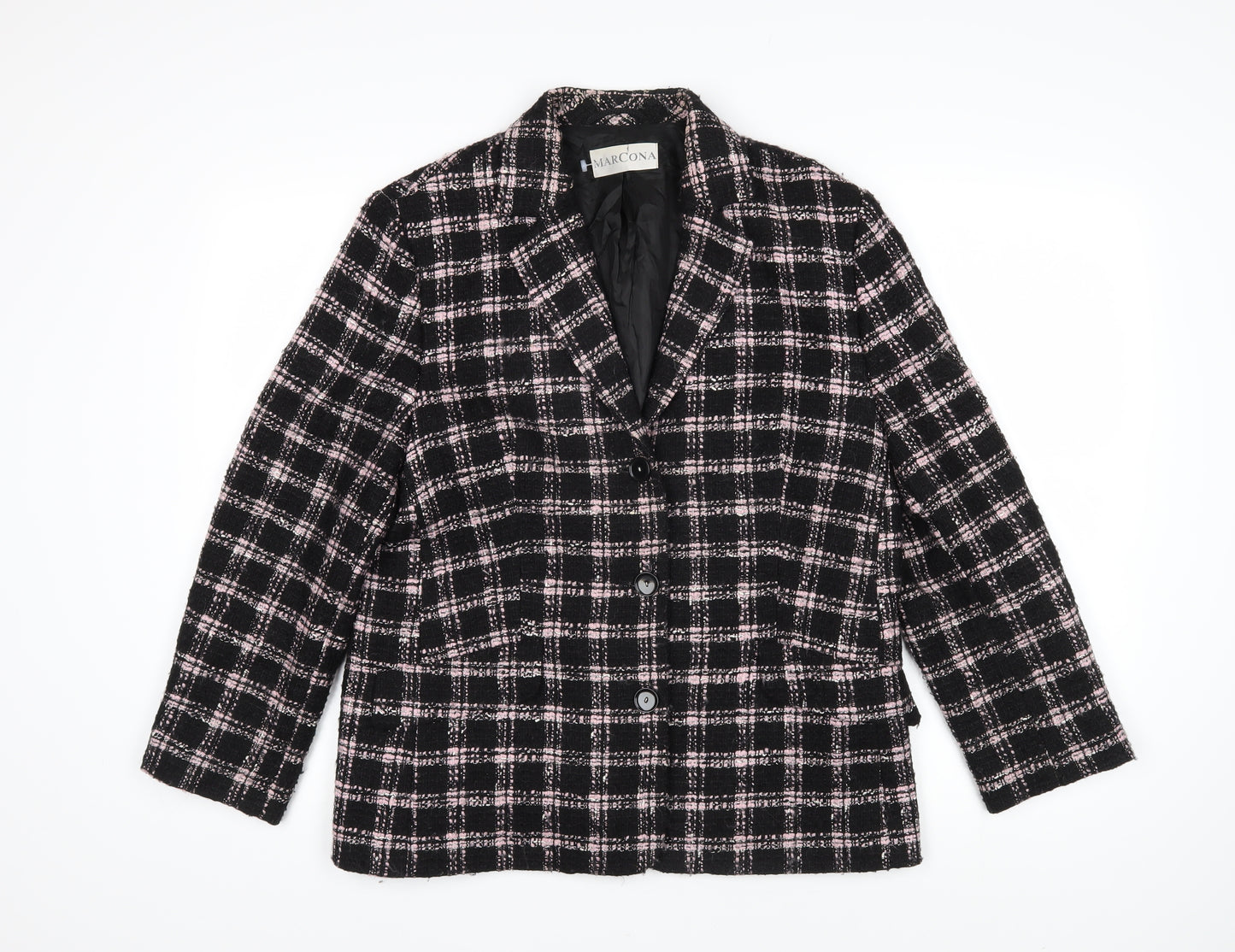 Marcona Womens Multicoloured Check Jacket Blazer Size 14 Button