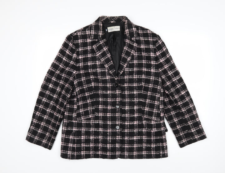Marcona Womens Multicoloured Check Jacket Blazer Size 14 Button