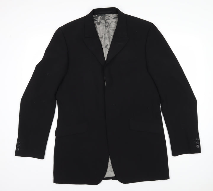 Jonathan Adams Mens Black Wool Jacket Blazer Size 40 Regular