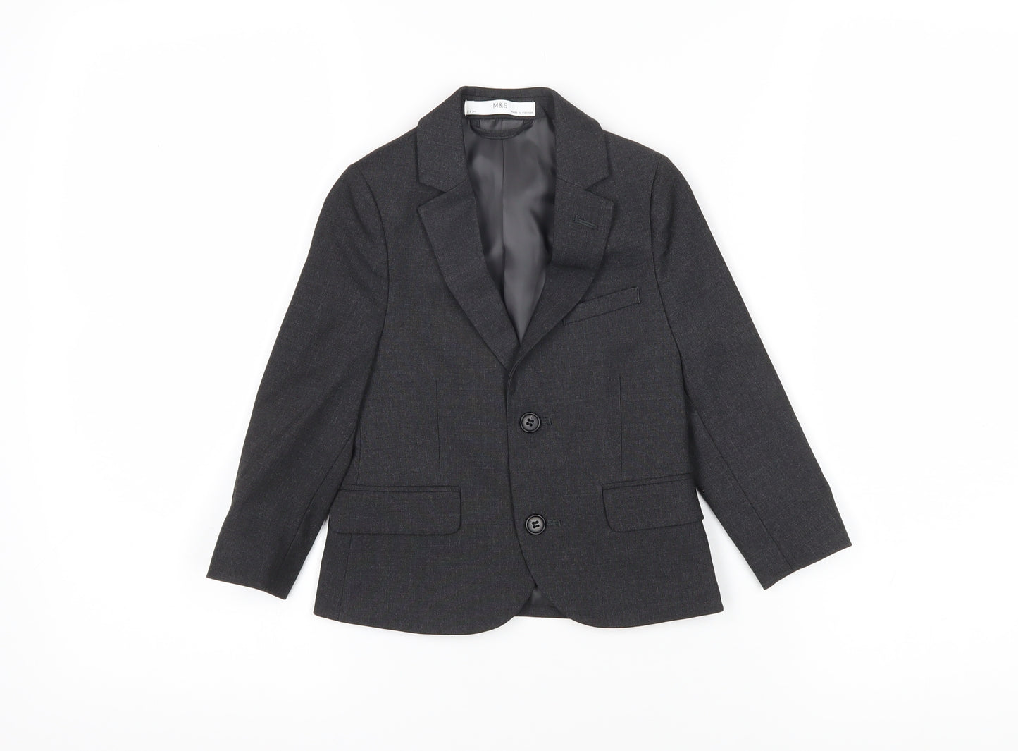 Marks and Spencer Boys Grey Ikat Jacket Blazer Size 2-3 Years Button
