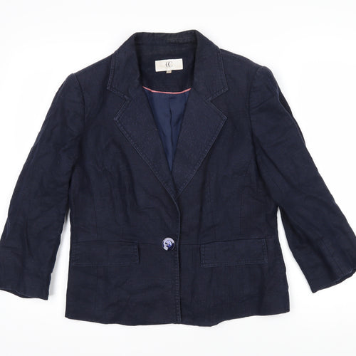 CC Womens Blue Jacket Blazer Size 12 Button