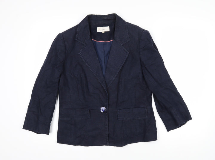 CC Womens Blue Jacket Blazer Size 12 Button