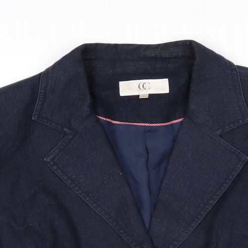 CC Womens Blue Jacket Blazer Size 12 Button