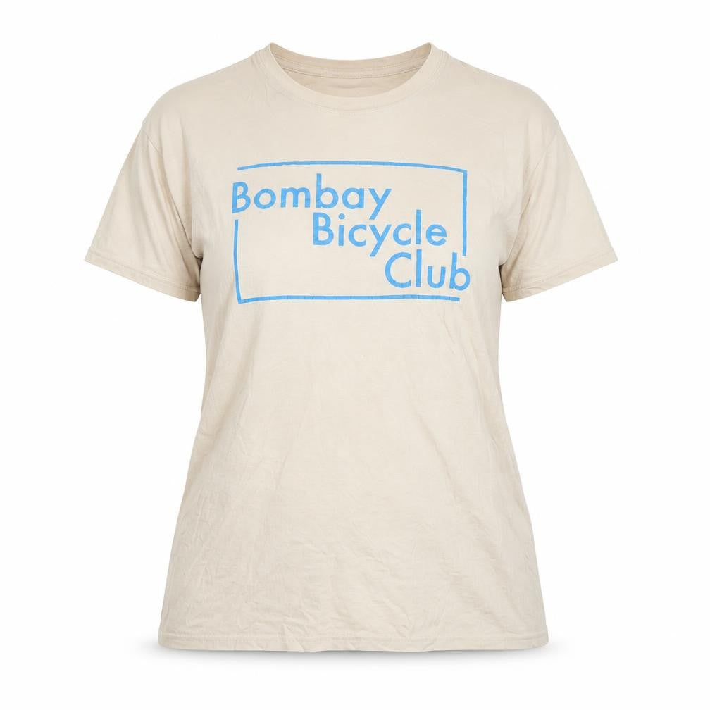 Bombay bicycle club Womens Beige 100% Cotton Basic T-Shirt Size 2XL Round Neck - Bombay Bicycle Club