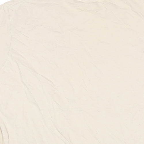 Bombay bicycle club Womens Beige 100% Cotton Basic T-Shirt Size 2XL Round Neck - Bombay Bicycle Club