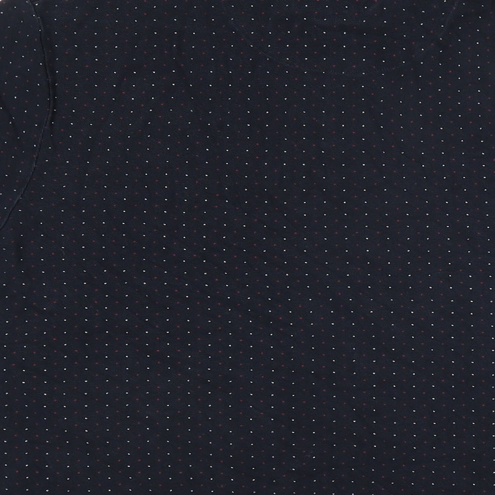 Le Shark Mens Blue Polka Dot 100% Cotton Polo Size L Collared Button