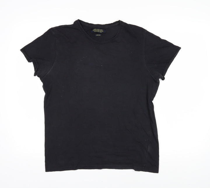 Twisted Soul Womens Black 100% Cotton Basic T-Shirt Size M Round Neck