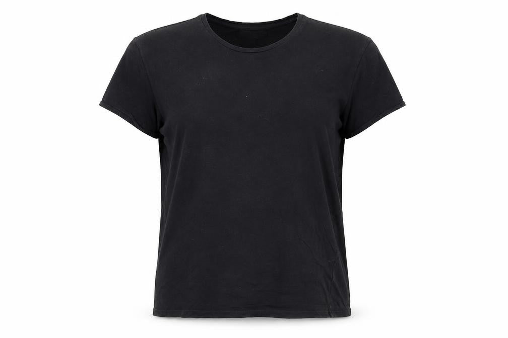 Front view of Twisted Soul women’s black 100% cotton basic t-shirt, size M, round neck