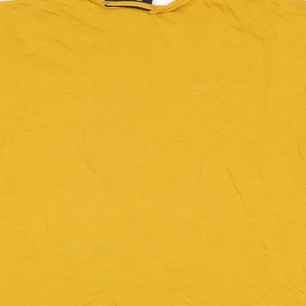 Guiness Womens Yellow Cotton Basic T-Shirt Size M Roll Neck - Guiness settle for perfection