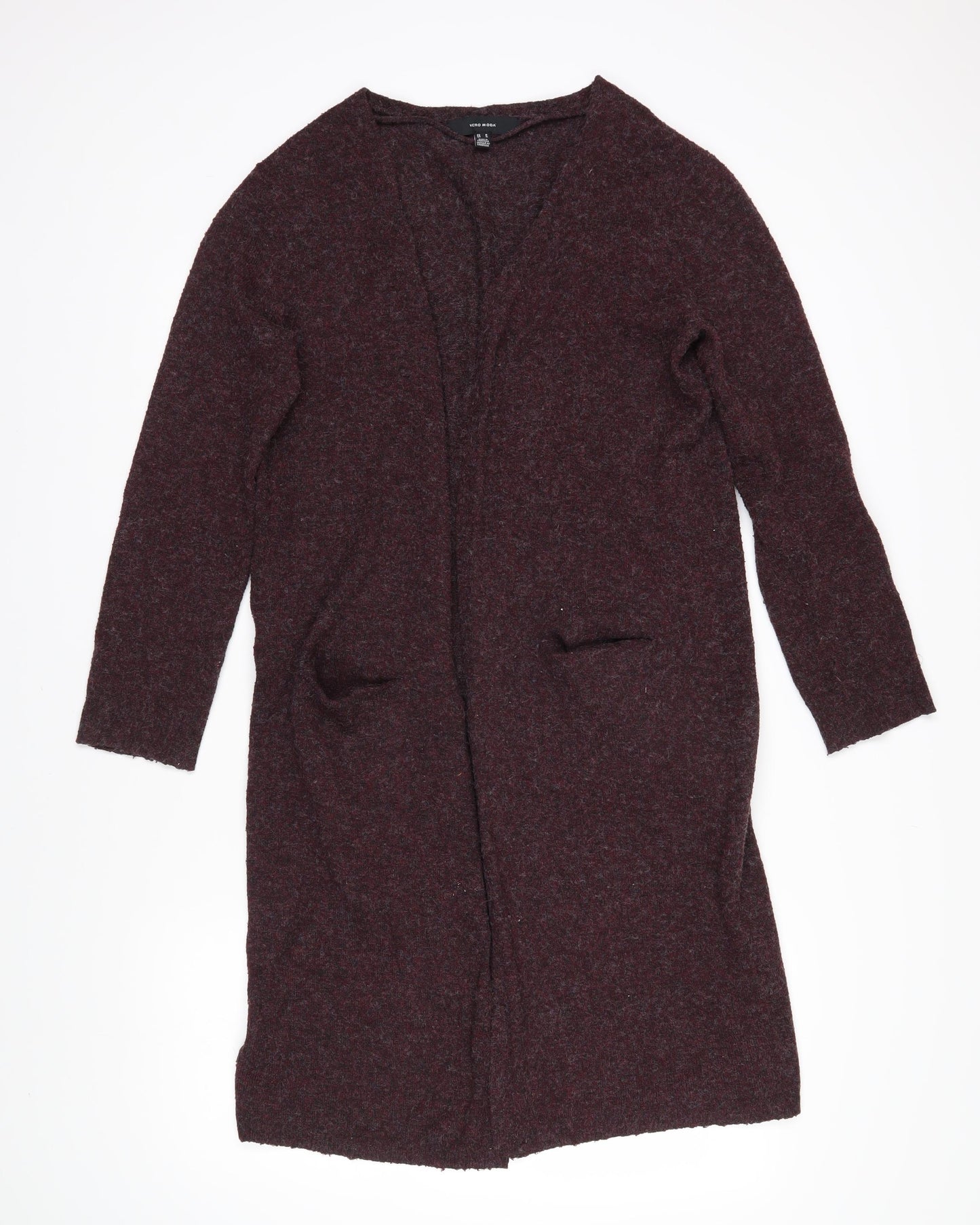 Vera Moda Womens Purple V-Neck Polyester Cardigan Jumper Size M - Pockets on front
