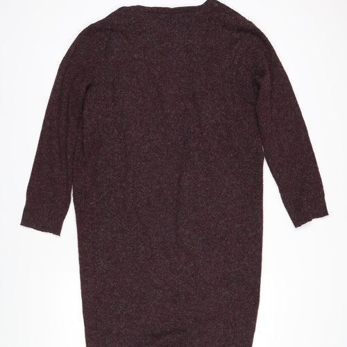 Vera Moda Womens Purple V-Neck Polyester Cardigan Jumper Size M - Pockets on front