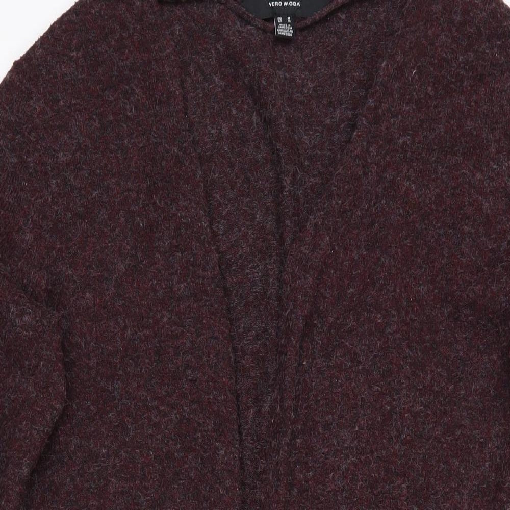 Vera Moda Womens Purple V-Neck Polyester Cardigan Jumper Size M - Pockets on front