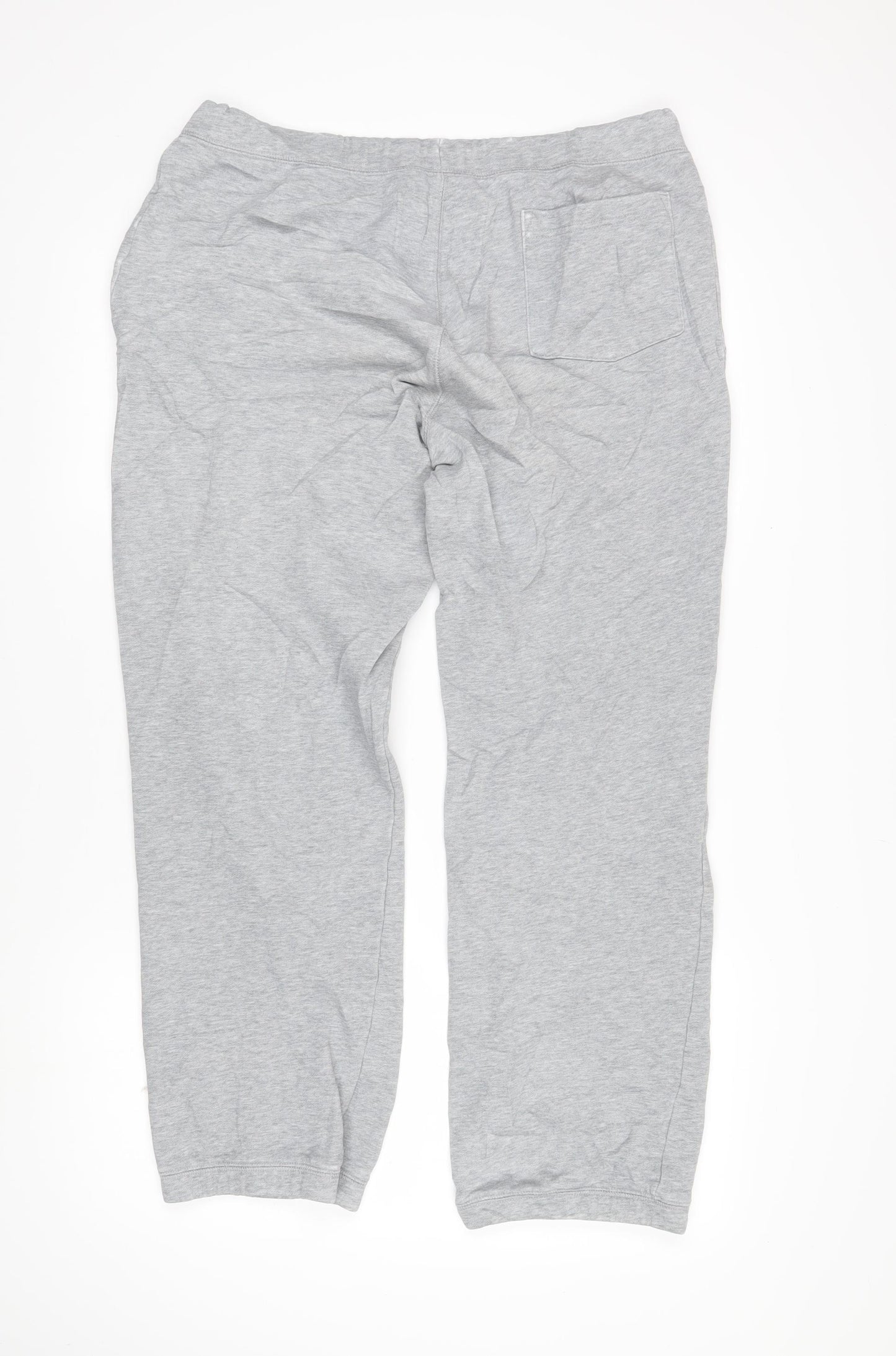 Jack Wills Womens Grey Herringbone Cotton Jogger Trousers Size L L26.5 in Regular Drawstring - Elasticated waist