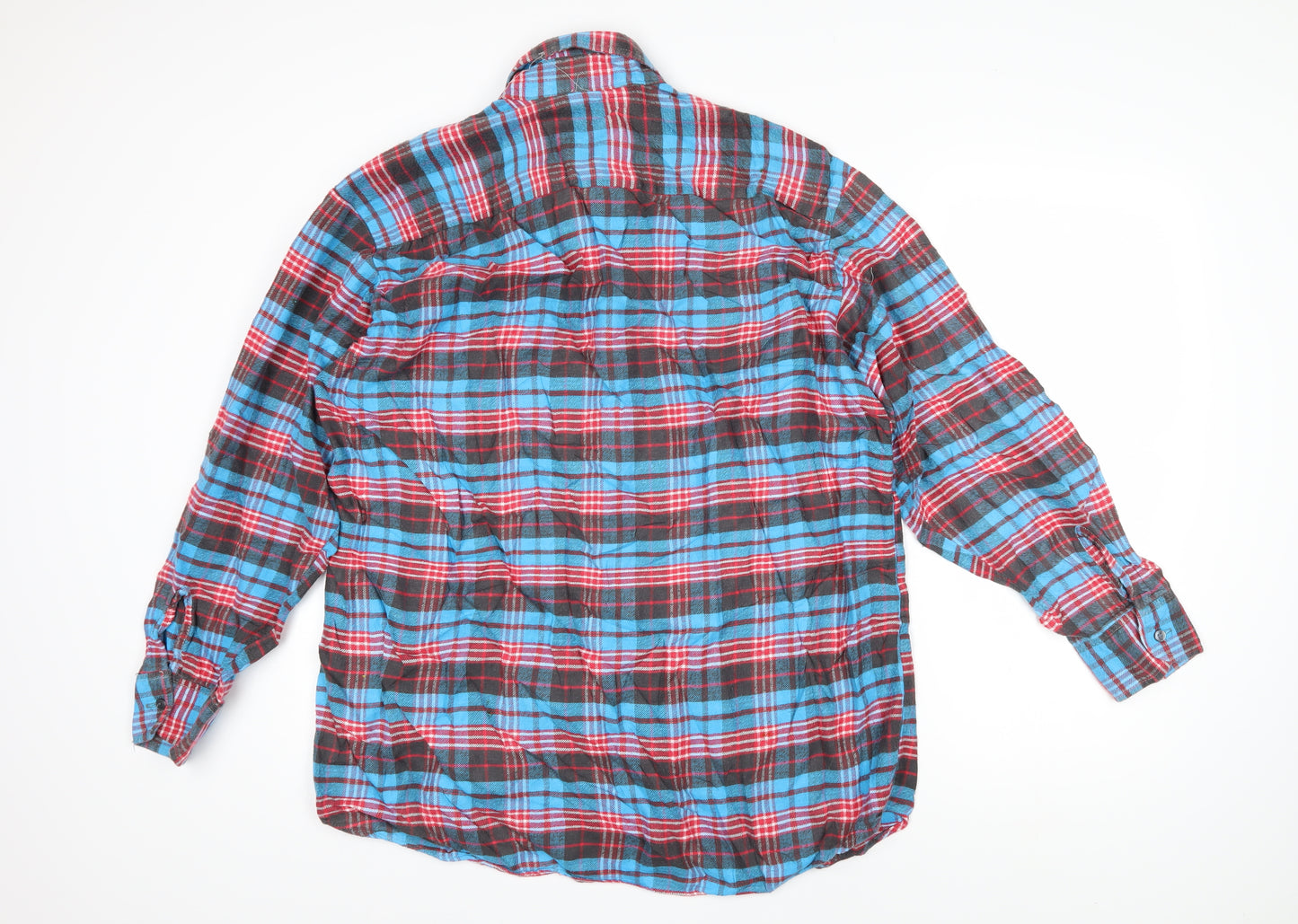 Loving Youth Mens Multicoloured Check Cotton Blend Button-Up Size L Collared Button